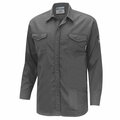 Oberon FR/Arc-Rated 7.5 oz  88/12 Safety Shirt, Button-Up, Grey, XL ZFI504-XL